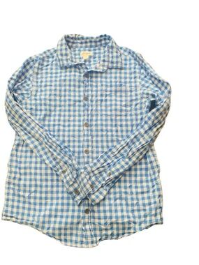 Cat & Jack Sz L Boys Long Sleeve Blue & White plaid shirt